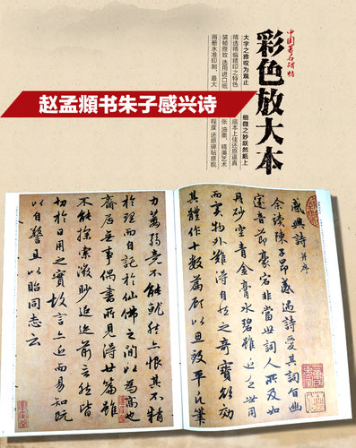 【14年老店】赵孟頫书朱子感兴诗彩色放大本中国碑帖毛笔练字帖成人 繁体旁注释文基础实战临摹练习技能技法孙宝文上海辞书出版社 - 图2