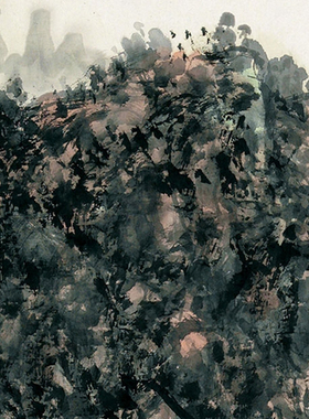 黄宾虹山水画黄山汤口挂画卷轴
