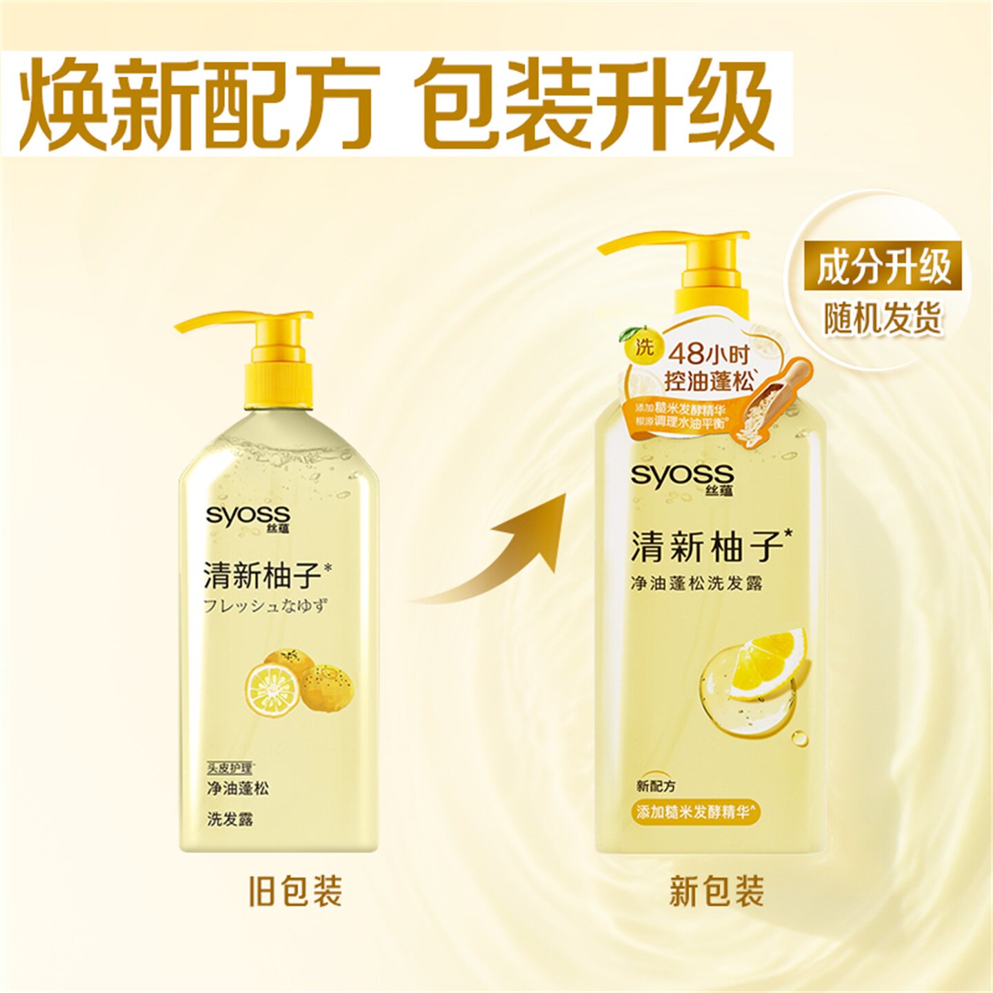 丝蕴日本柚子控油蓬松洗发水露女去油留香柔顺改善毛躁正品洗头膏