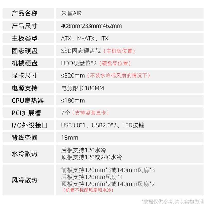 先马朱雀air机箱主台式电脑MATX防尘散热游戏240水冷中塔ATX机箱