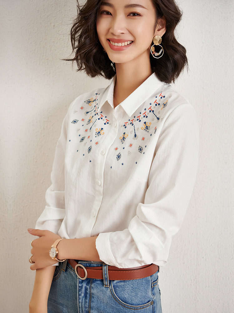 立减30熙世界秋装polo领中长款衬衫 sllsky服饰衬衫