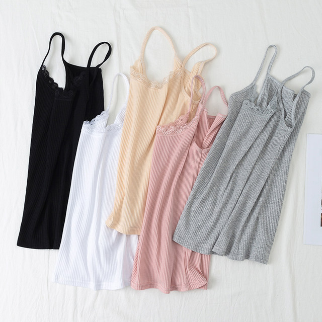 Pure cotton suspender vest thin sexy lace