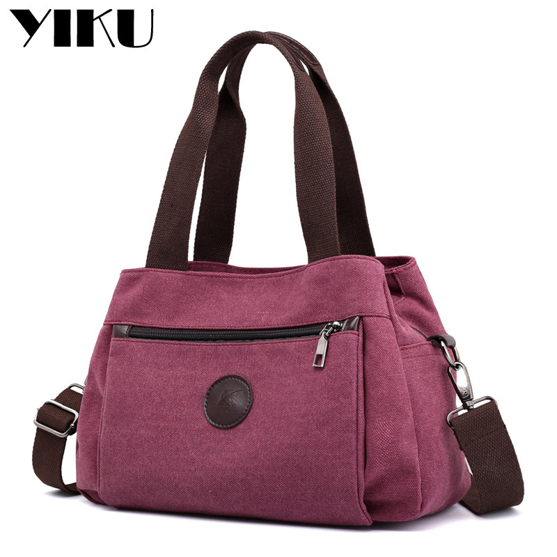 女2020新款百搭大容量帆布包单肩包 伊酷女士包袋