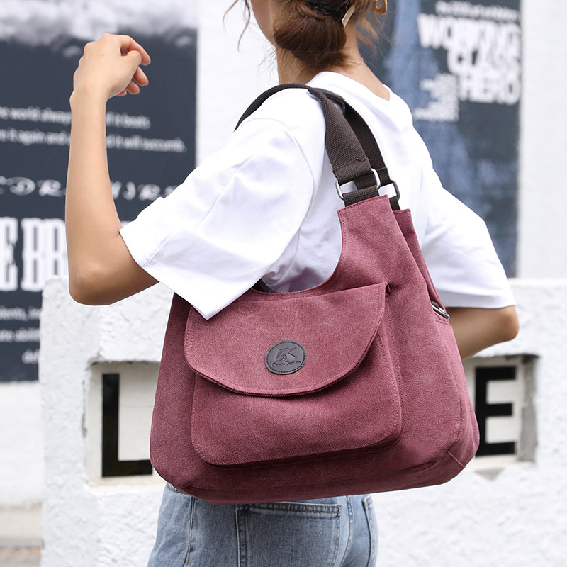 上班帆布2020新款休闲手提单肩包 伊酷女士包袋