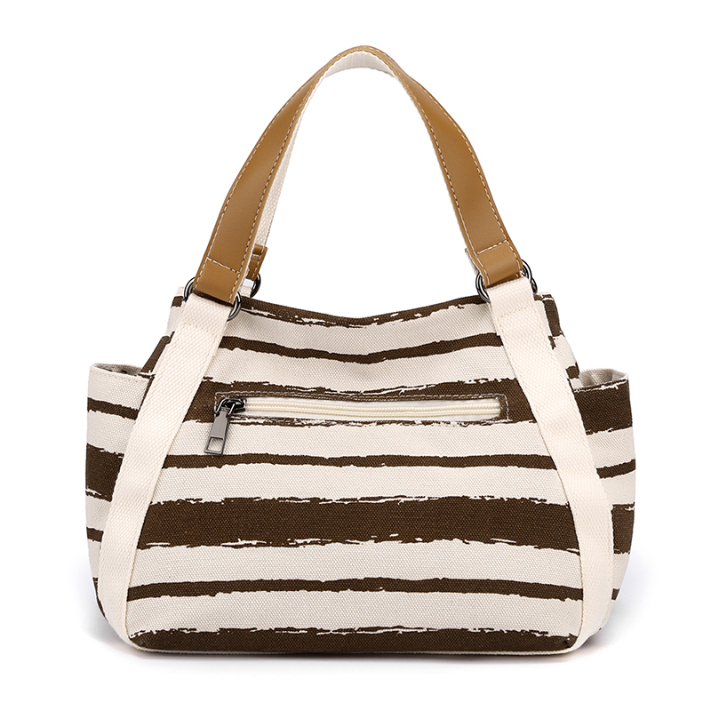 帆布包2023新款条纹休闲饭盒便当包 伊酷女士包袋