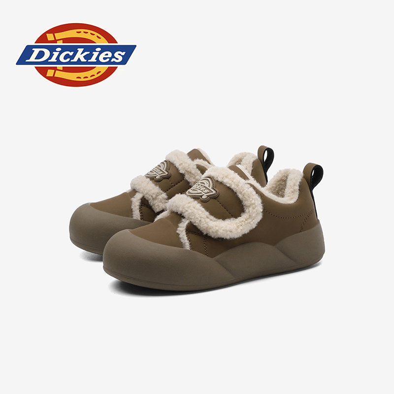 Dickies棉鞋女2025新款冬季加绒毛毛鞋魔术贴面包鞋雪地靴亲子鞋,淘宝优惠券,粉丝福利购,淘宝优惠卷