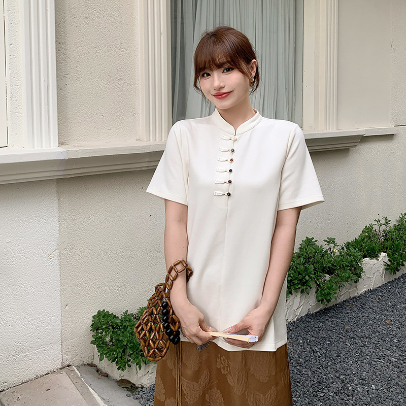 【清仓】小波家2025夏季胖mm新中式国风立领盘扣宽松显瘦上衣,淘宝优惠券,粉丝福利购,淘宝优惠卷