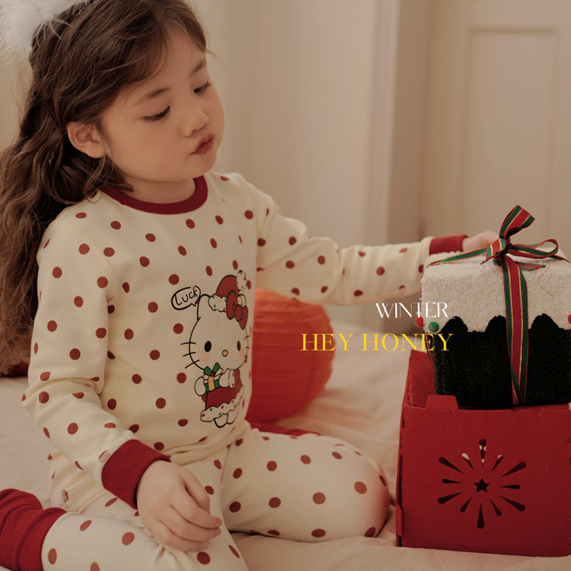 2026儿童女宝宝睡衣保暖纯棉红色年服喜庆女童秋衣秋裤套装家居服,淘宝优惠券,粉丝福利购,淘宝优惠卷