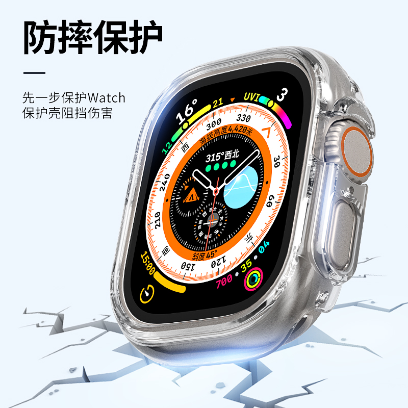 适用苹果手表保护壳PC硬壳iwatch Ultra/9/8/7半包保护套 批 发 - 图0