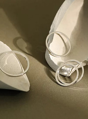 基础s925纯银细关节女闭口戒指