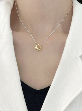 通体925纯银几何项链女ins