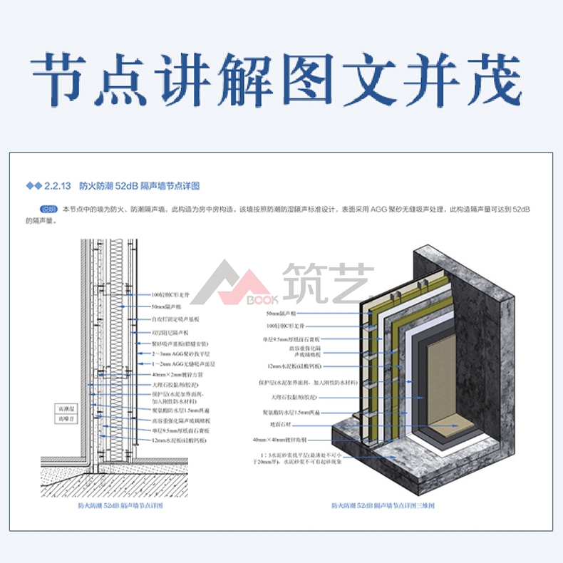 室内装饰声学施工图集 装修隔音工程细部节点解析 室内装修吸音工艺分析解读书籍