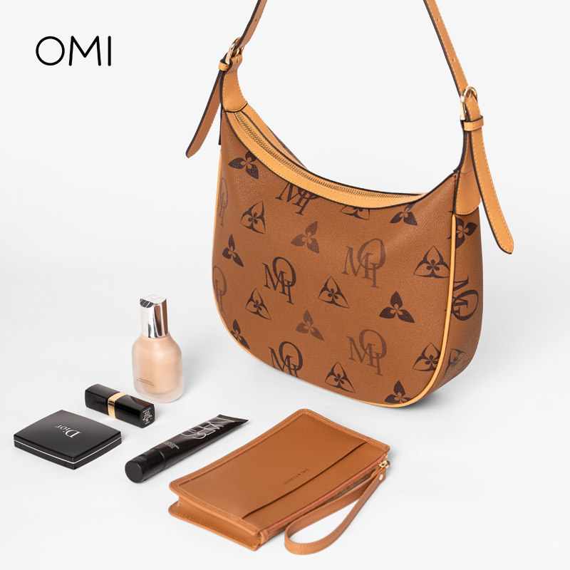 【秋冬新品】欧米omi经典老花系列HOBO包PVC托特包复古手提斜挎包