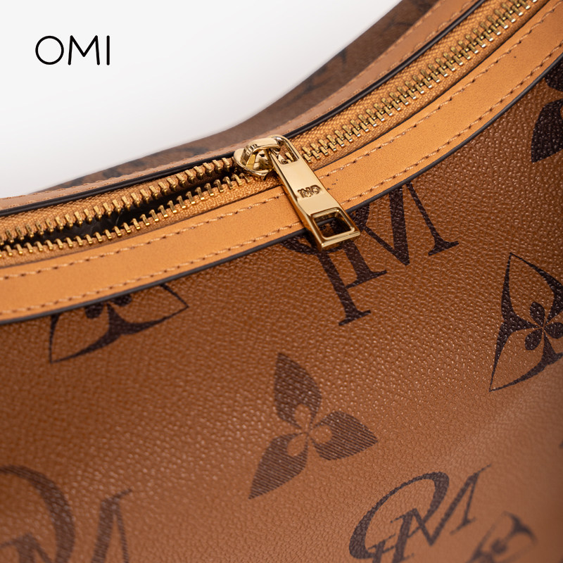 【秋冬新品】欧米omi经典老花系列HOBO包PVC托特包复古手提斜挎包