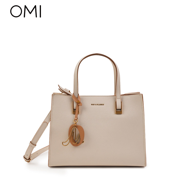 欧米OMI 23通勤牛皮真皮手提包妈妈包托特包简约休闲斜挎方形女包,淘宝优惠券,粉丝福利购,淘宝优惠卷