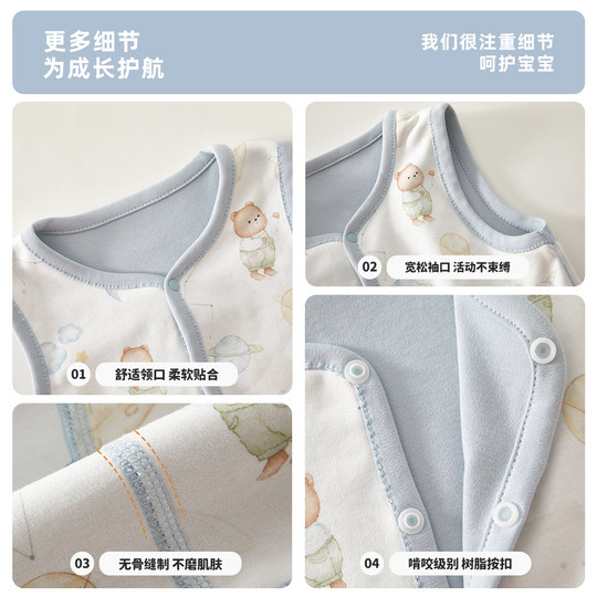 婧麒婴儿马甲春秋外穿男女宝宝两面穿无袖背心休闲坎肩保暖马夹