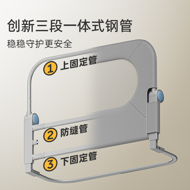 婧麒床围栏宝宝防护栏婴儿防掉床边挡板床栏围挡儿童便捷一面单侧 - 图0