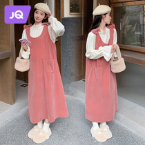 The Jing Kiri Gestational Woman Dress Autumn Winter Reduction Age Lace Blouse Vest Skirt two sets of retro style dress suit trends