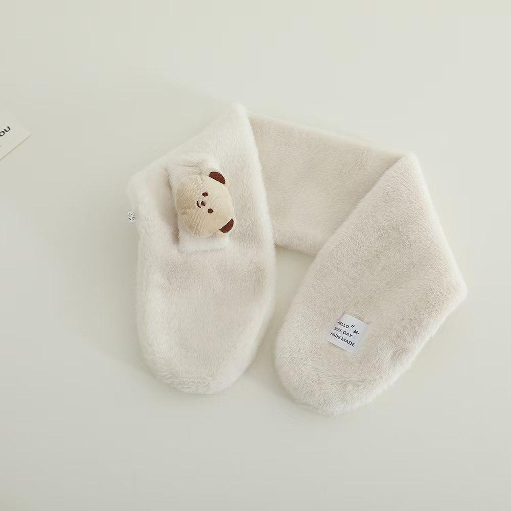 婧麒儿童围巾秋冬中小童卡通小熊毛绒围巾宝宝加厚保暖防风围脖套,淘宝优惠券,粉丝福利购,淘宝优惠卷