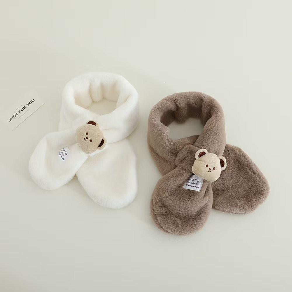 婧麒儿童围巾秋冬中小童卡通小熊毛绒围巾宝宝加厚保暖防风围脖套,淘宝优惠券,粉丝福利购,淘宝优惠卷