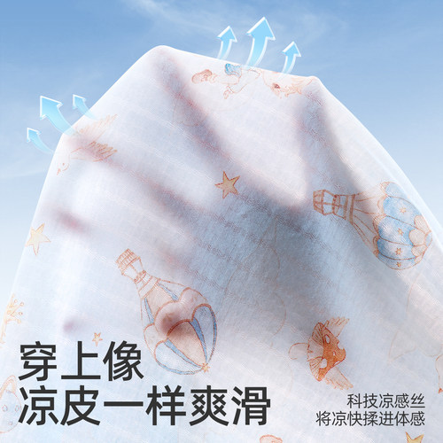 婧麒{云氧棉}婴儿衣服纯棉a类男女宝宝春夏季薄款家居服连体睡衣 - 图0
