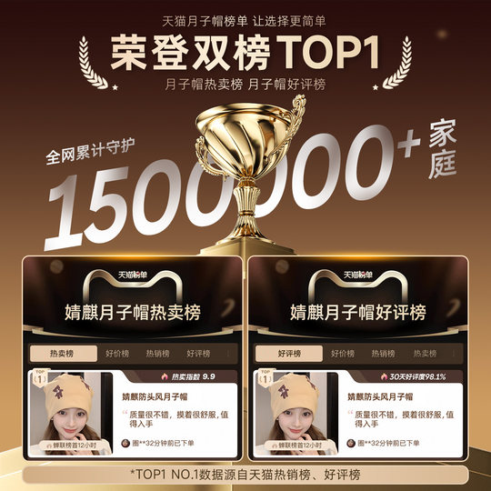 Jingqi confinement hat autumn pure cotton maternity hat postpartum headband