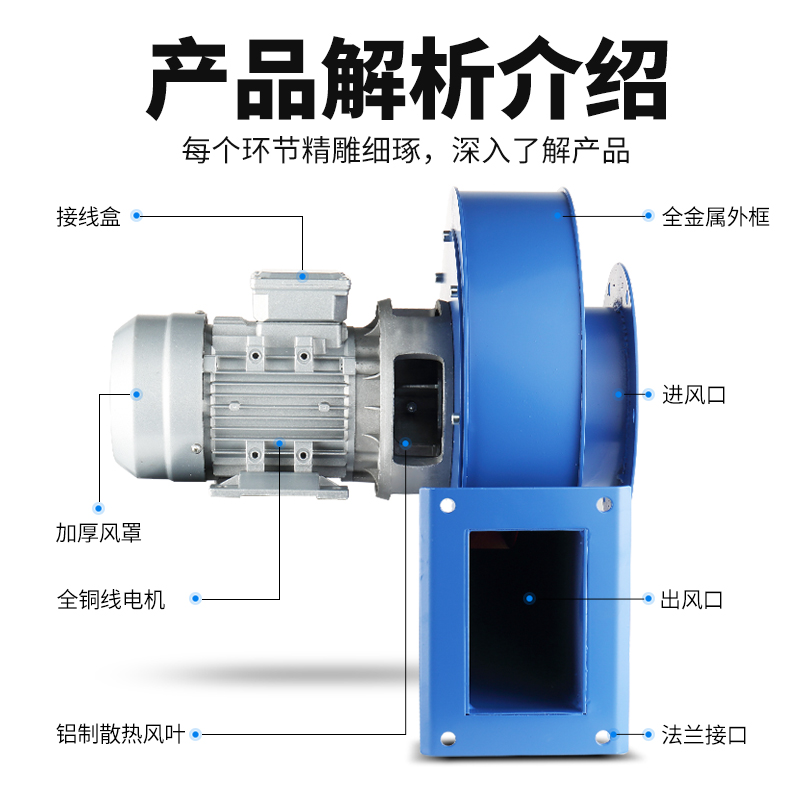 锅炉风机耐高温离心风机220V小型锅炉引风机380v采暖炉排尘抽风机
