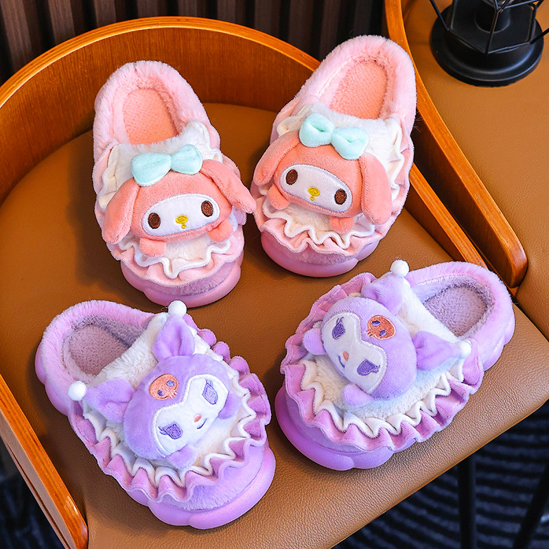 儿童棉拖鞋秋冬女童可爱卡通室内包跟公主风库洛米亲子毛毛绒棉鞋,淘宝优惠券,粉丝福利购,淘宝优惠卷
