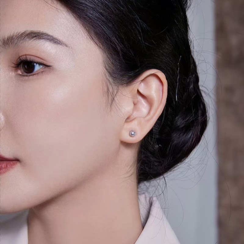 天然真多麻色akoya灰蓝mini耳钉海水小钢炮耳环 精致基础款养耳洞,淘宝优惠券,粉丝福利购,淘宝优惠卷
