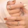 Akoya Akoya natural seawater small light bulb pearl ring for women 18k gold light luxury high-end double-layer ring