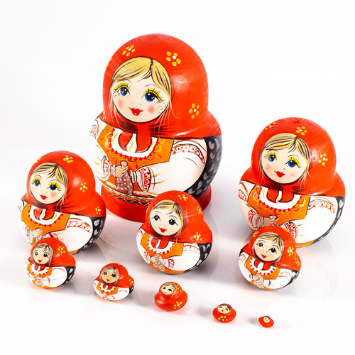 俄罗斯套娃10层风干椴木手工木质玩具儿童益智玩具女生节日礼品 - 图0