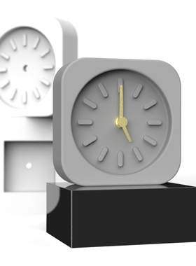 复古loft水泥方形静音小台钟模具