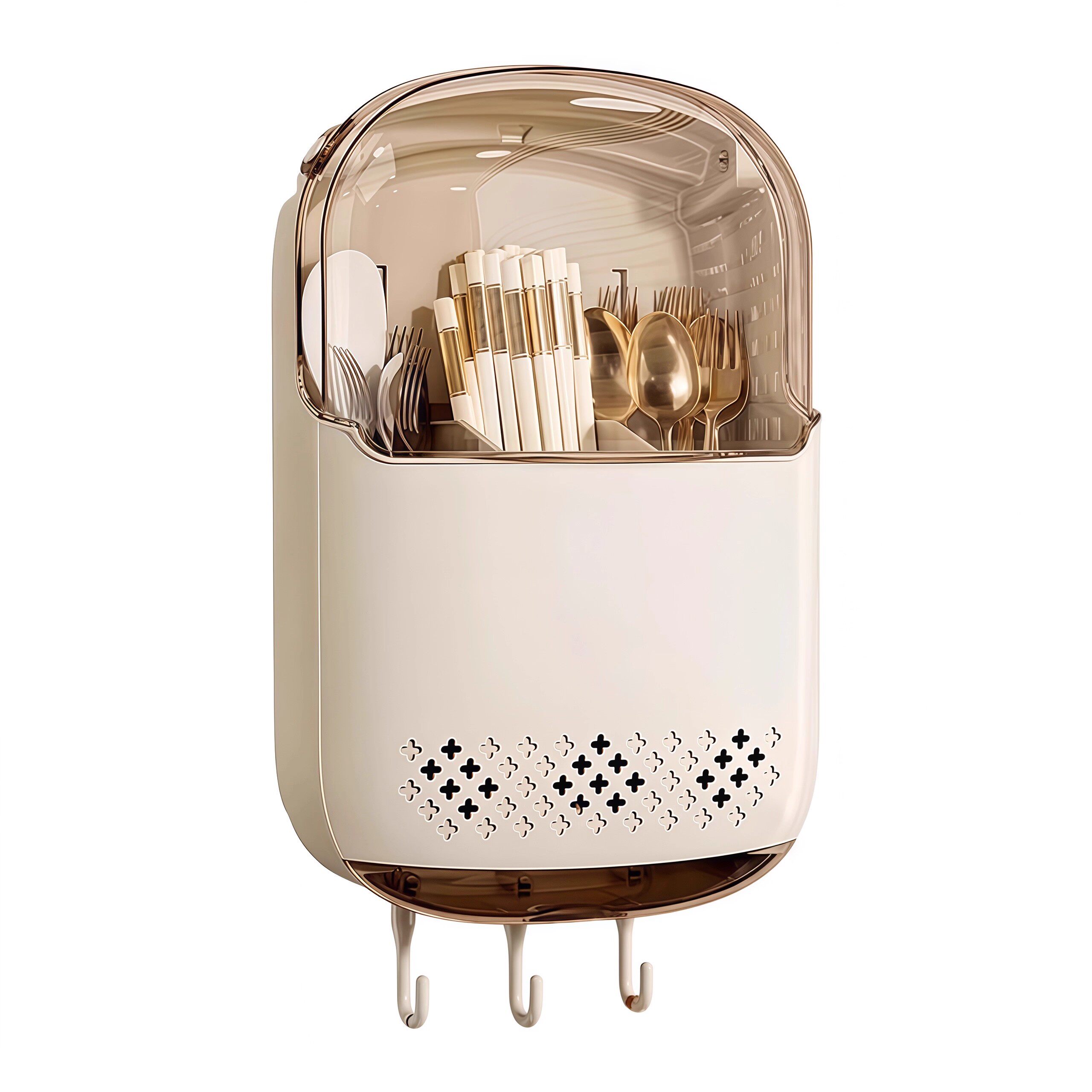 High-end new style chopstick storage box wall-mounted household chopstick tube kitchen quick spoon storage rack chopstick basket chopstick cage