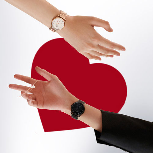 【圣诞礼物】Rarone雷诺心跳情侣手表男女对表百搭气质石英腕表 - 图3