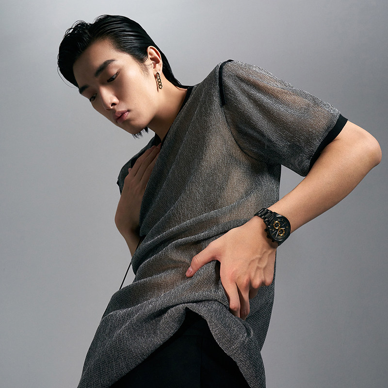 Rarone雷诺官方正品夜光潮酷男百搭石英表新款多功能运动男士手表