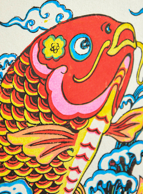 新中式木板年画老式手工木板