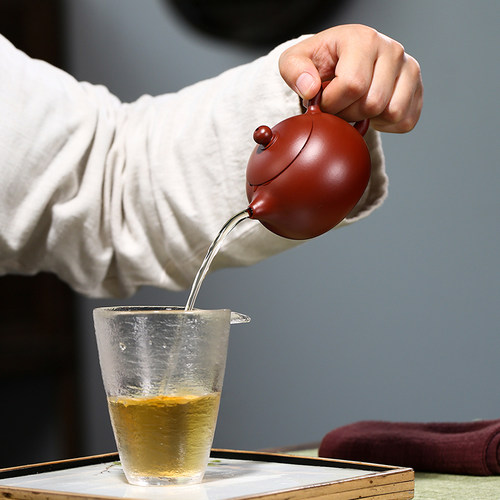 宜兴紫砂壶手工朱泥大红袍壶家用茶具小西施150cc茶壶宜兴市 - 图2