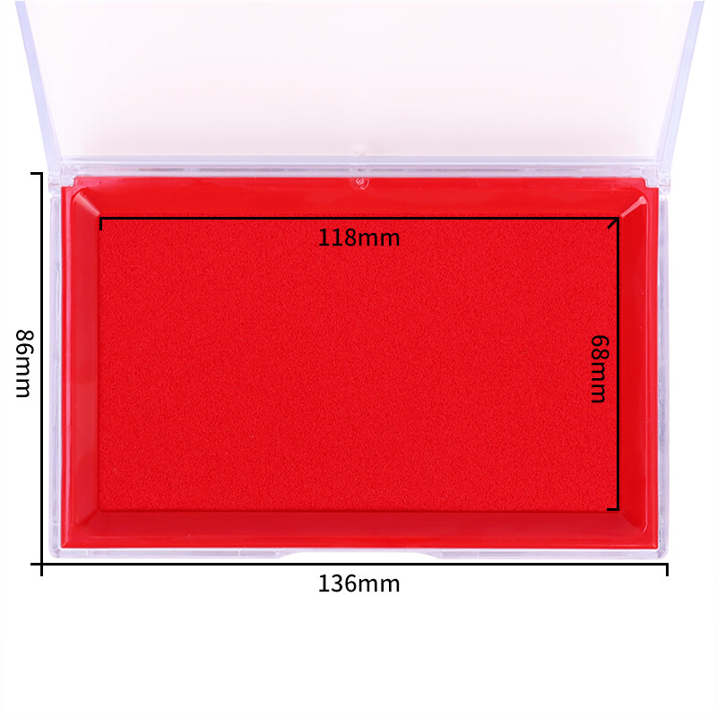 得力9864快干印台红色/蓝色/黑色印泥方形塑料海绵指纹财务印章用 - 图0