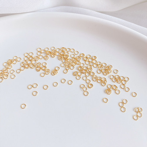 14K包金保色钛钢极细小开口圈单圈手工diy手链项链收尾连接圈材料 - 图2