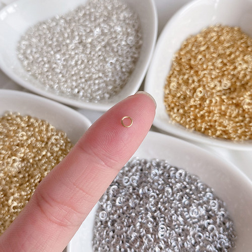 14K包金保色钛钢极细小开口圈单圈手工diy手链项链收尾连接圈材料 - 图3