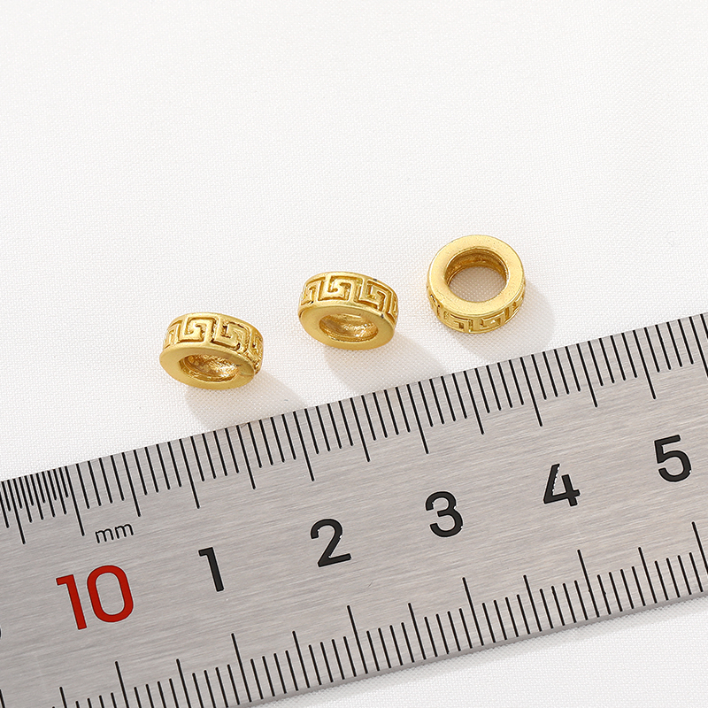 沙金保色万字纹大孔隔珠diy手工制作串珠手链项链首饰品材料配件 - 图0