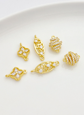 清仓特卖18K包金双吊四叶草吊坠
