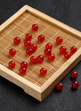 7A天然黑红玛瑙珠子圆珠散珠