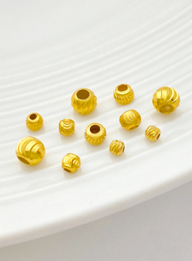 S925银镀金横切花珠散珠