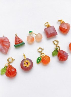 天然南红盐源玛瑙水果西瓜平安扣