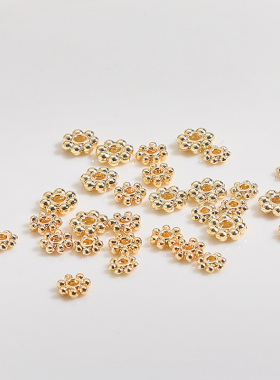 14K包金雪花片花托珍珠隔片