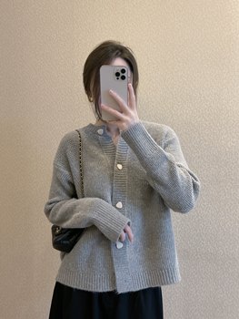 AICOCO ເສື້ອຢືດ cardigan ເສື້ອ cashmere ເຕົ້ານົມດຽວທີ່ມີກະທູ້ແລະເສື້ອຍືດແລະເສື້ອກັນຫນາວທີ່ອອກແບບດ້ວຍມືຂອງຊາວຕາເວັນຕົກ