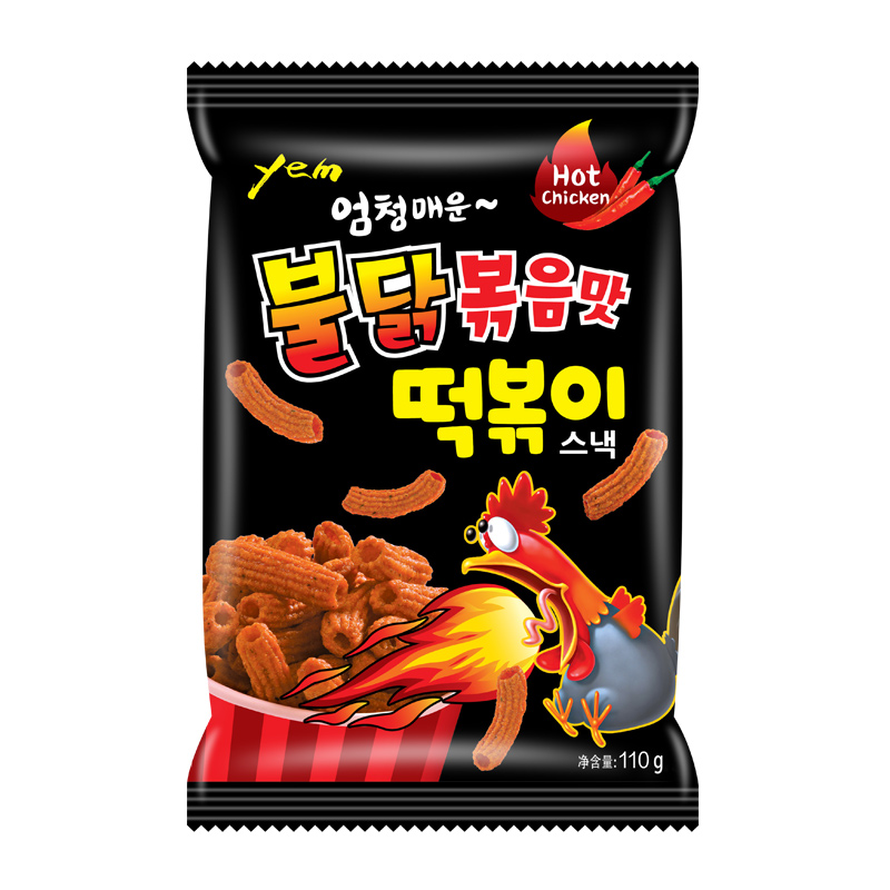 包邮韩国进口零食品YEM辣味年糕条火鸡味100g*5袋辣味打糕条