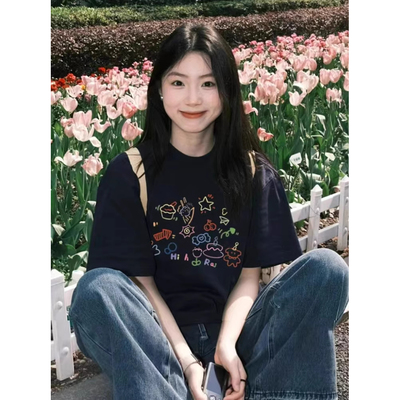 DISS BOOS 240G高克重重磅纯棉短袖t恤女男慵懒风设计感夏季宽松