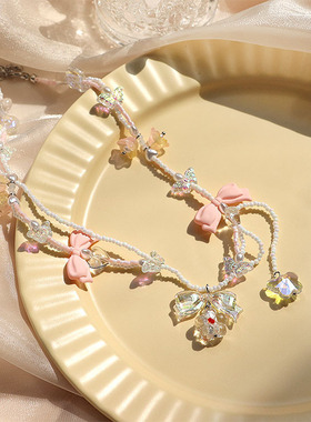 一字琉璃女度假风饰品项链